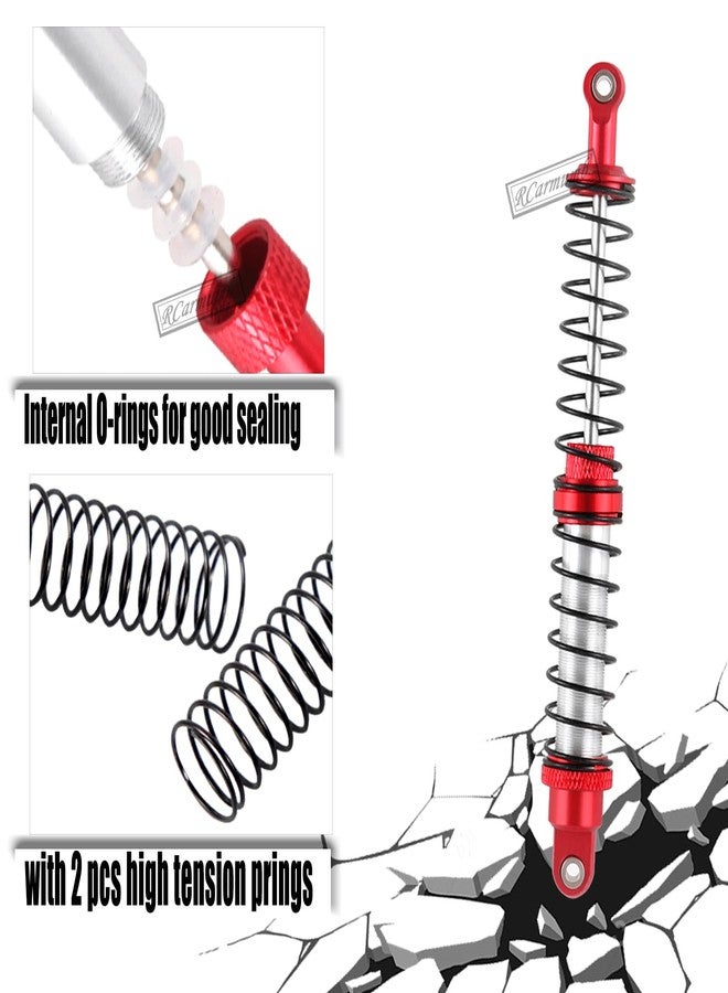 Rcarmumb 100mm Universal Shock Absorber Upgrades Part for 1/10 RC Scale Cars,Aluminum Alloy 7075 RC Adjustable Shocks Damper Universal Hops Up,4PCS,Red - Image 5